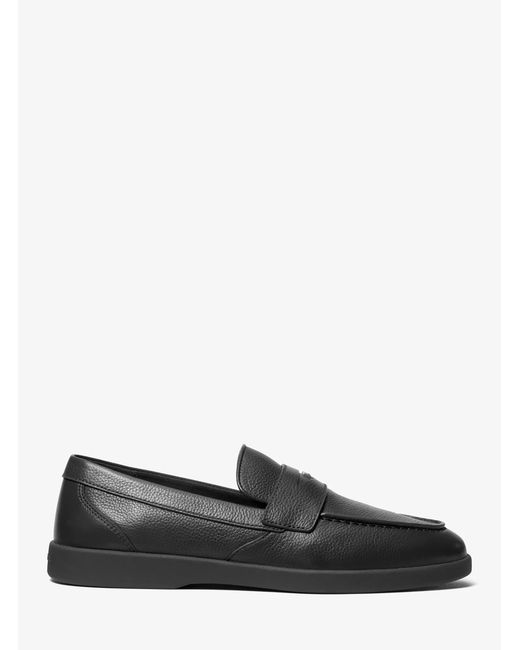 Michael Kors White Wesley Pebbled Leather Loafer for men