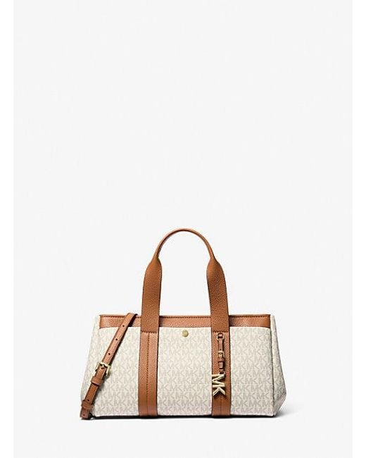Michael Kors Natural Romee Small Signature Logo Satchel