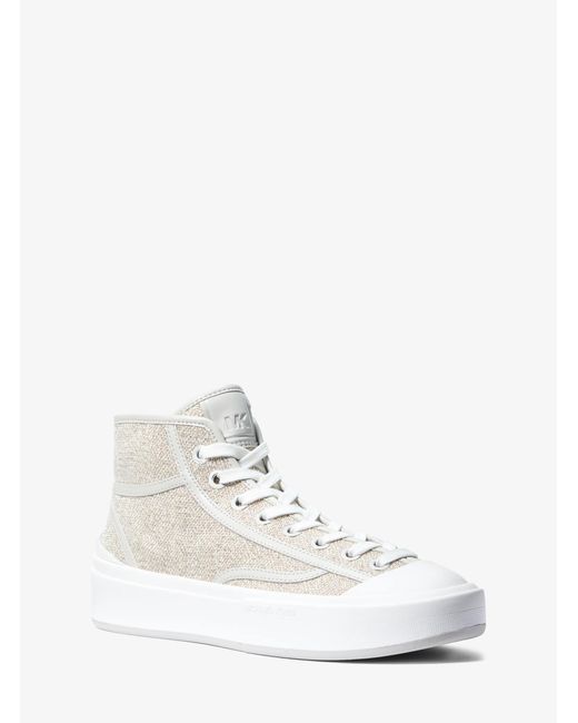 MICHAEL Michael Kors White Mk Jude Cotton Blend High-Top Trainers
