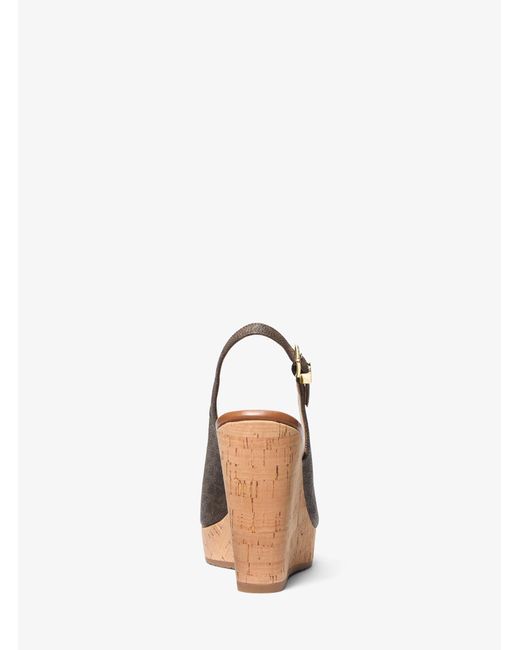 MICHAEL Michael Kors Natural Mk Rosie Signature Logo Wedge Sandal