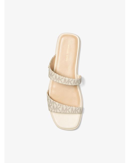 MICHAEL Michael Kors White Mk Jaida Signature Logo Flat Sandal