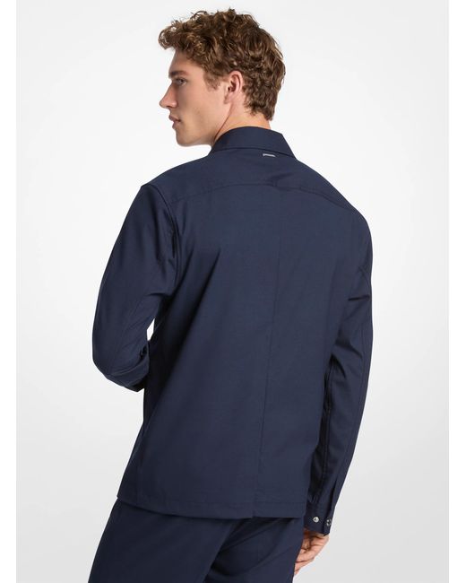 Michael Kors Blue Comfort Blend Shirt Jacket for men