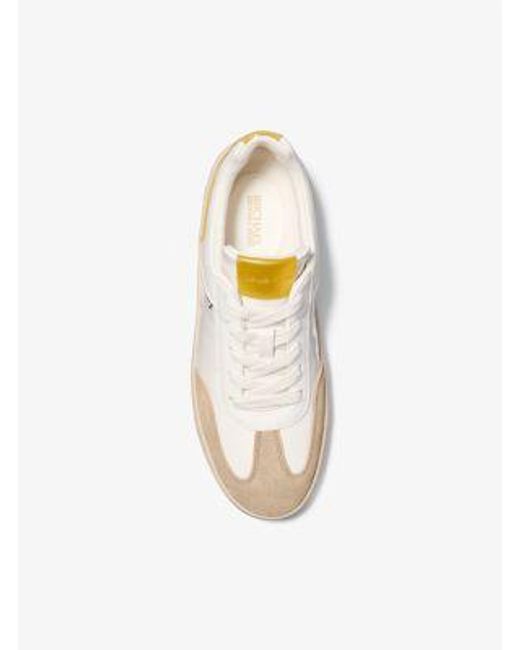 Michael Kors White Kai Mixed-Media Sneaker
