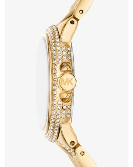 Michael Kors Metallic Mini Camille Pavé Gold-tone Watch