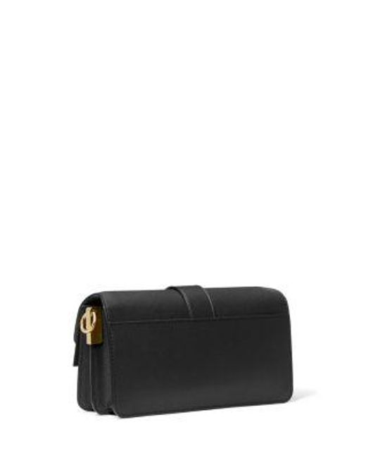 Michael Kors Black Mk Greenwich Medium Saffiano Leather Shoulder Bag