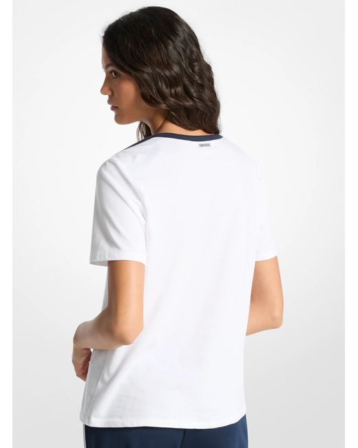 MICHAEL Michael Kors White Mk Graphic Cotton Jersey T-Shirt