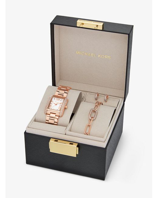 Mk Set Regalo Gioielli E Orologio Petite Emery Tonalità di Michael Kors in White