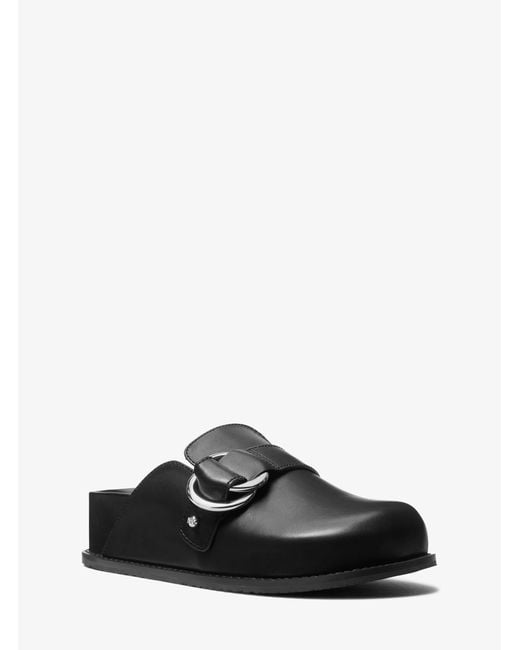 MICHAEL Michael Kors Black Mk Jaden Leather Clog