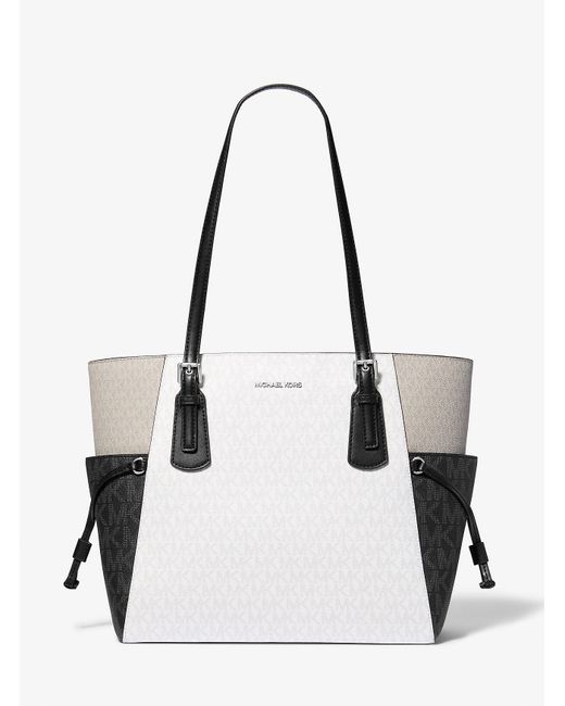 Mk Grand Cabas Voyager À Couleurs Contrastées Et À Logo Signature Michael Kors Outlet en coloris White