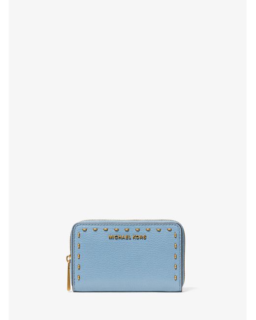 Michael Kors Blue Small Studded Leather Wallet