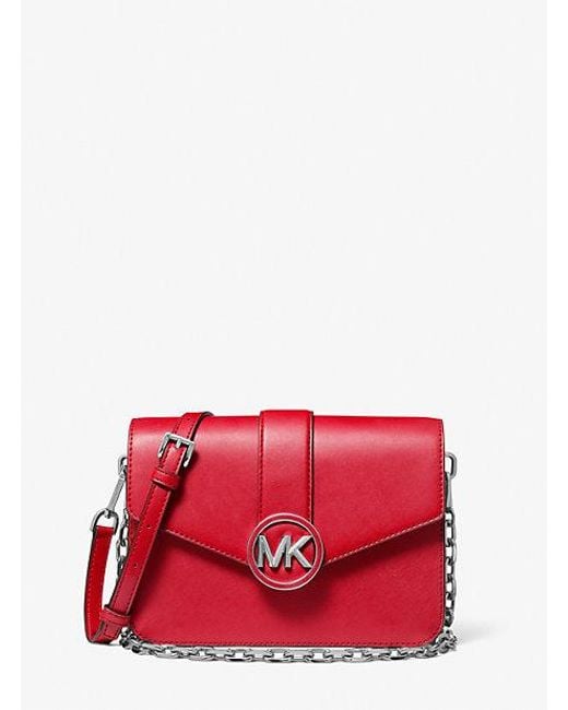 Michael Kors Red Carmen Medium Convertible Shoulder Bag