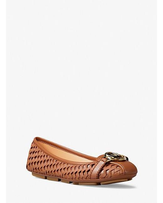 Michael Kors Fulton Woven Moccasin in Brown | Lyst