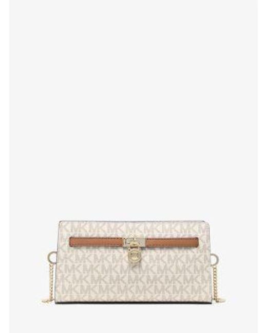Michael Kors Natural Hamilton Moderne Extra-Small Signature Logo Convertible Crossbody Bag