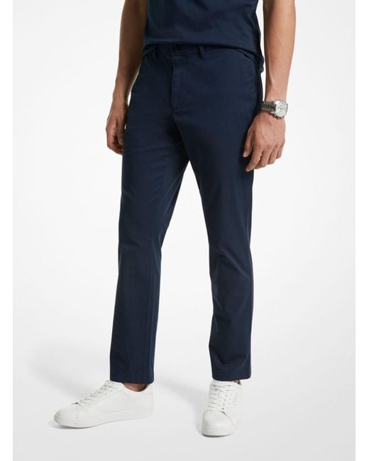 Pantalón chino slim-fit de mezcla de algodón Michael Kors de hombre de color Blue