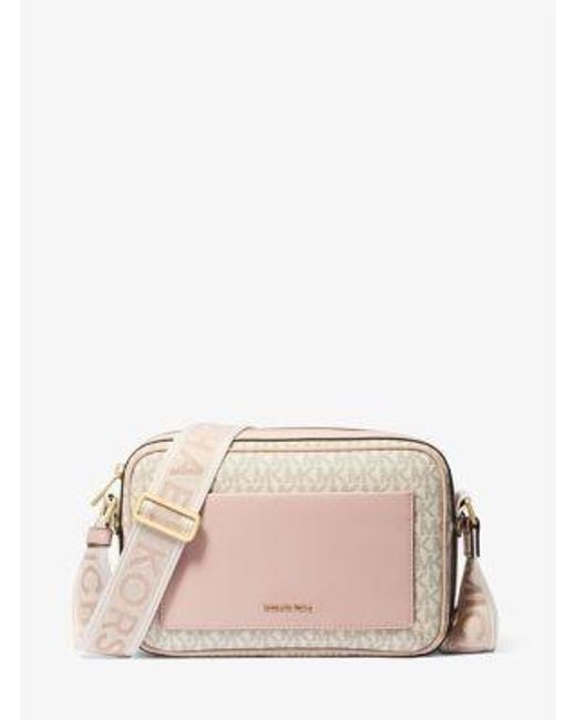 Michael Kors Pink Maeve Large Signature Logo Crossbody Bag