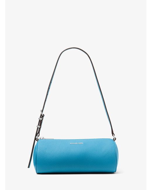Michael Kors Blue Mk Izzy Small Pebbled Leather Barrel Pochette