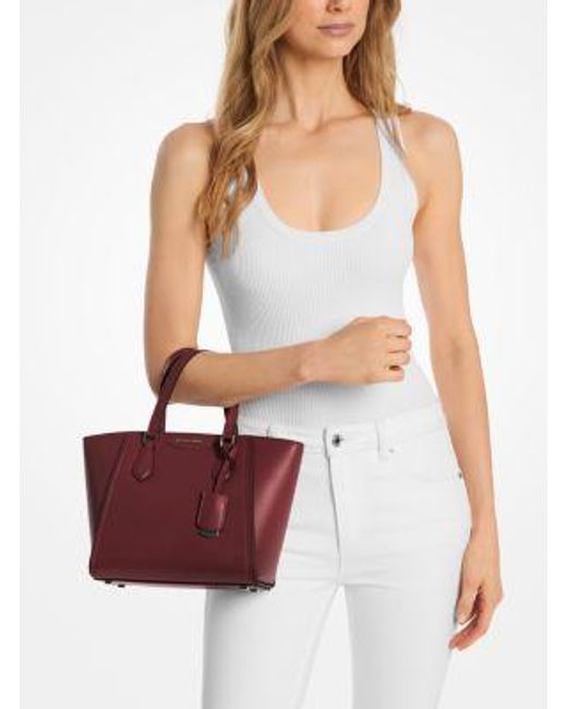 Michael Kors Purple Taryn Small Leather Convertible Crossbody Bag