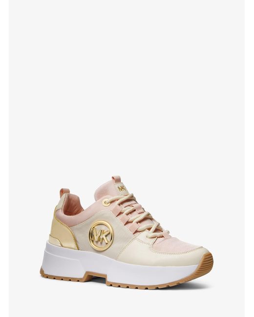 Michael Kors White Cosmo Canvas Trainer