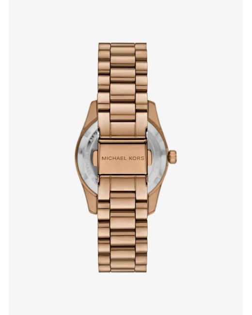 Michael Kors Metallic Mk Mini Lexington Pavé Brushed-Tone Watch
