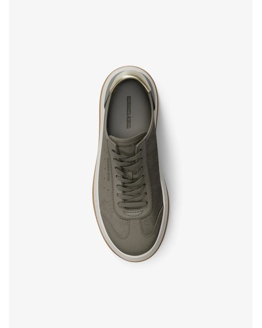 MICHAEL Michael Kors White Mk Hayes Leather Platform Trainers