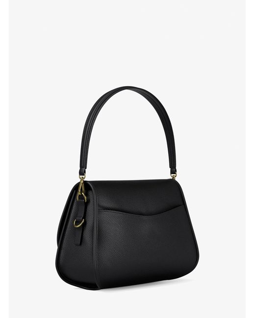 Michael Kors Black Holmes Medium Pebbled Leather Convertible Messenger Bag