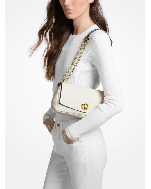 MICHAEL Michael Kors Natural Mk Bryant Small Textured Leather Convertible Shoulder Bag