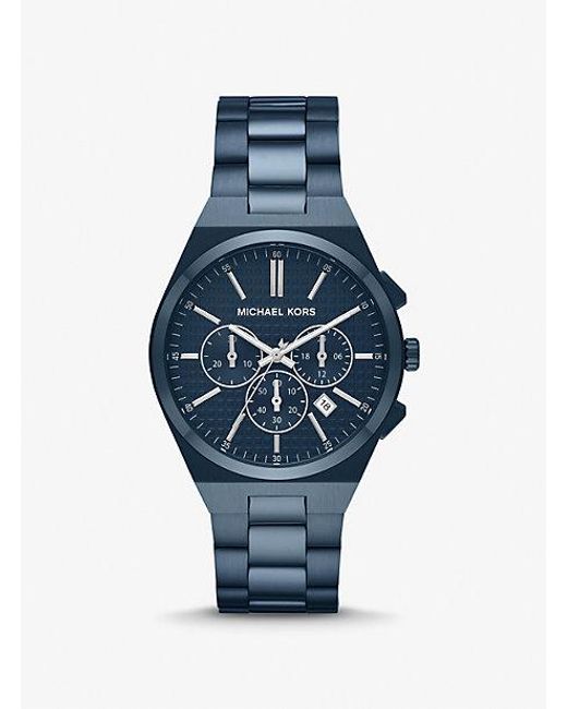 Michael Kors Blue Lennox Chronograph Stainless Steel Watch 40mm for men