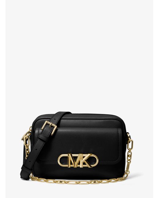 Michael Kors Parker Medium Leather Crossbody Bag in Black Lyst