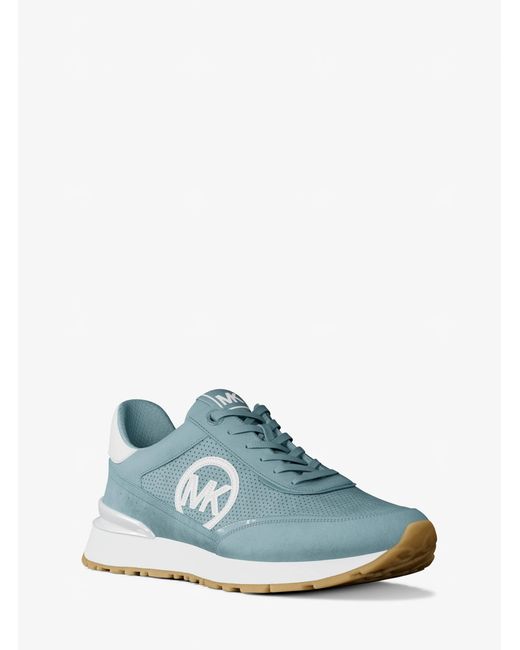 MICHAEL Michael Kors Blue Mk Nova Perforated Suede Trainer
