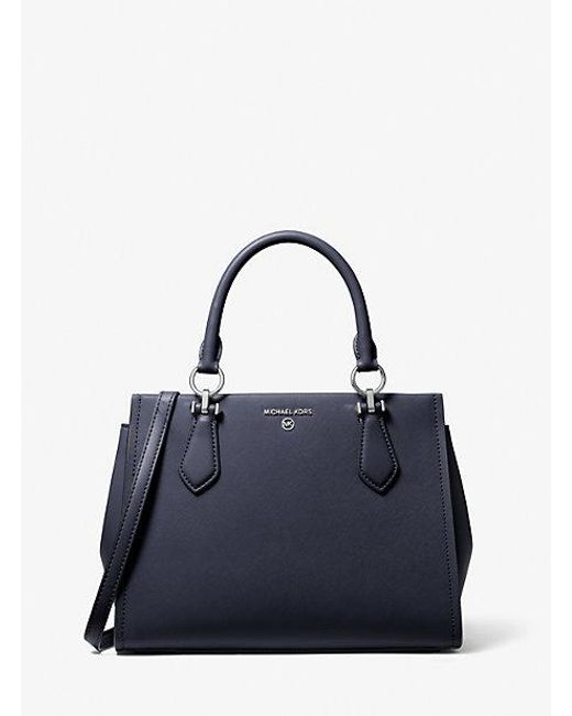 MICHAEL Michael Kors Blue Marilyn Medium Saffiano Leather Satchel