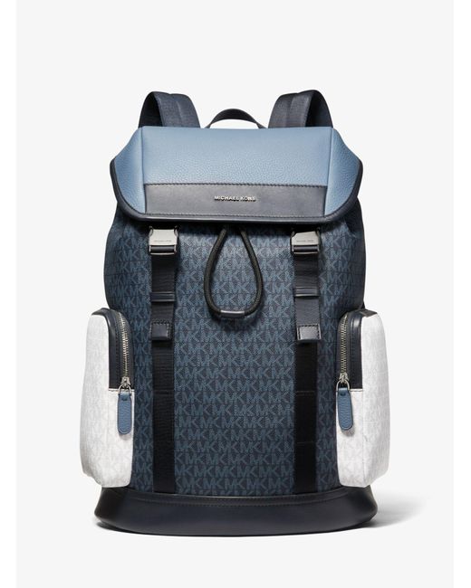 Michael Kors Multicolor Hudson Color-block Logo And Leather Backpack for men