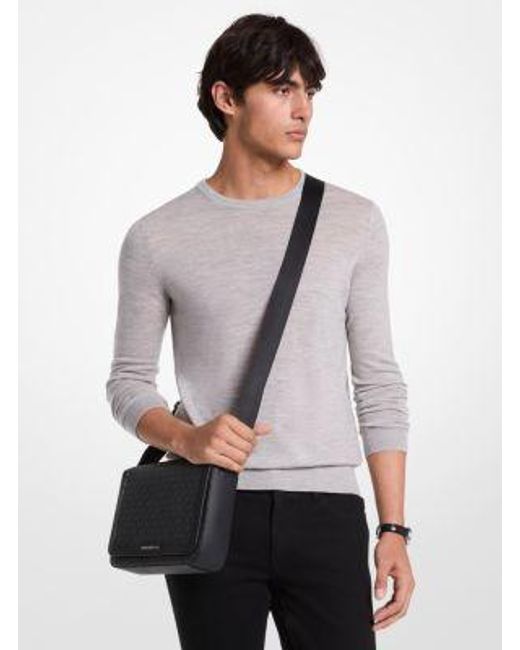 Michael Kors Black Mk Hudson Signature Logo Crossbody Bag for men