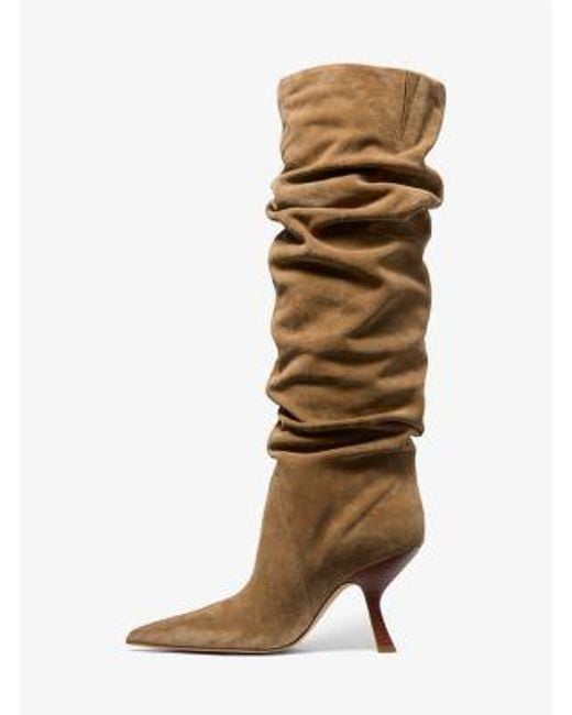 MICHAEL Michael Kors White Mk Luna Suede Boot