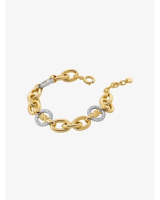 Mkpulsera De Cadena De Eslabones Con Logotipo E Incrustaciones Michael Kors de color Metallic