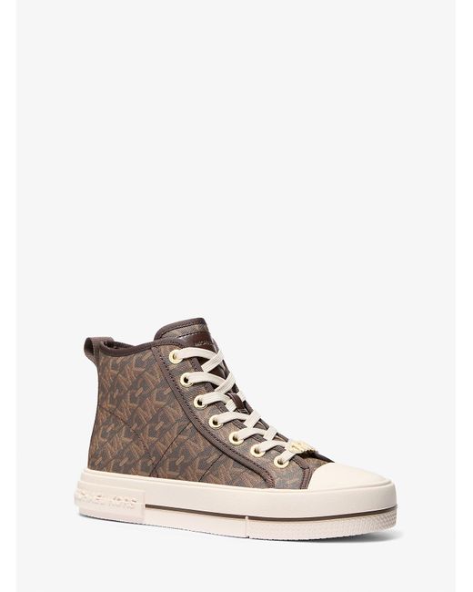 MICHAEL Michael Kors White Mk Evy Empire Monogram High-Top Trainers