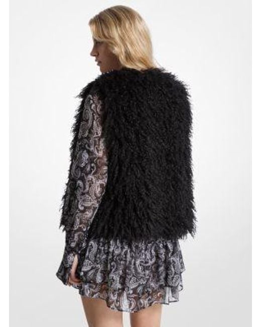 Michael Kors Black Faux Shearling Vest