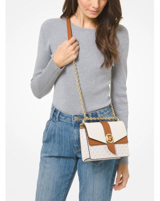 MICHAEL Michael Kors Natural Greenwich Small Color-block Logo And Saffiano Leather Crossbody Bag