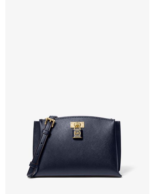Michael Kors Blue Ruby Medium Saffiano Leather Messenger Bag