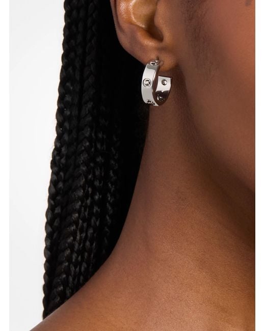 Michael Kors Natural Logo Huggie Earrings