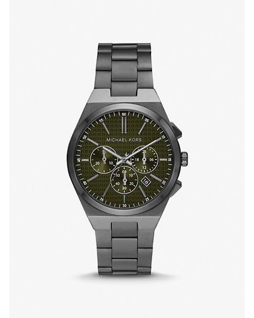 Michael Kors Gray Oversized Lennox Gunmetal Watch for men