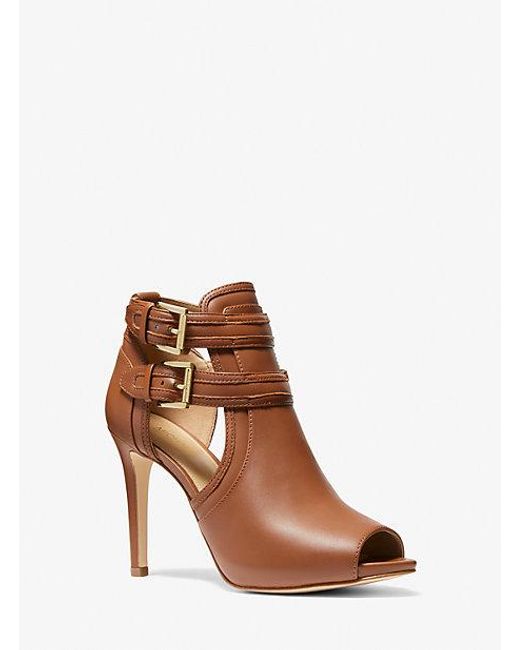 Michael Kors Brown Blaze Open-Toe Ankle Boot