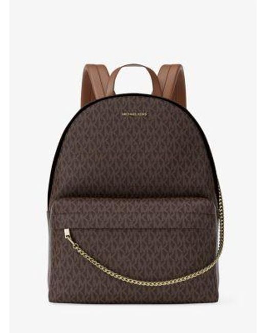 Michael Kors Brown Slater Large Signature Logo Backpack