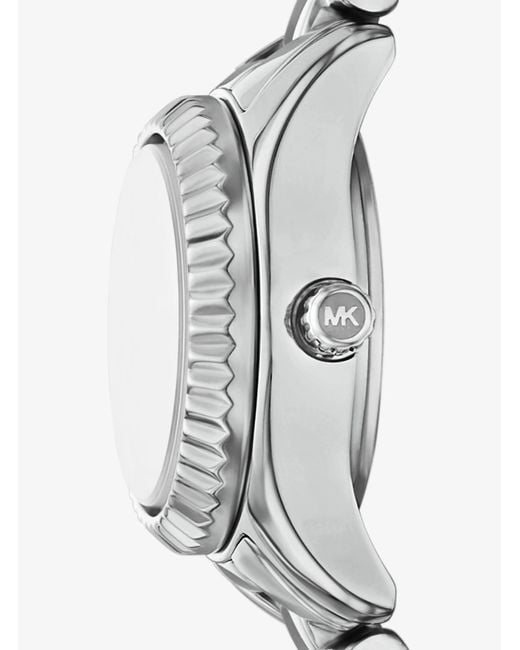 Michael Kors White Mk Petite Lexington Pavé-Tone Watch And Jewelry Gift Set for men