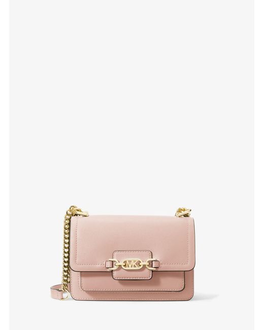 Michael Kors Heather Extra-small Leather Crossbody Bag in Soft Pink ...