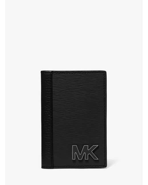 Michael Kors Hudson Leather Card Case in Black for Men | Lyst