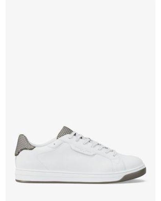 Michael Kors White Mk Keating Leather Trainers for men