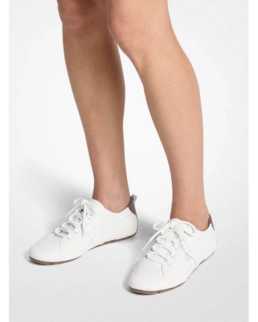 Michael Kors White Keely Leather Trainer