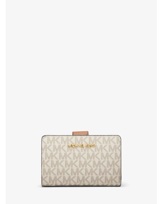 Michael Kors Outlet Natural Mk Medium Signature Logo Wallet