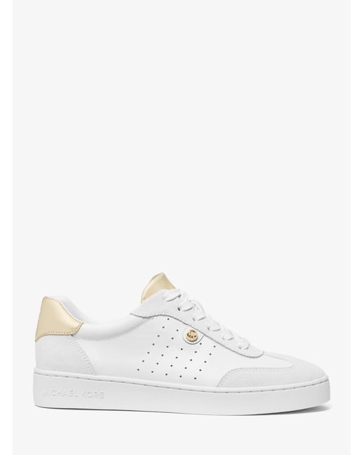 MICHAEL Michael Kors White Mk Scotty Leather Trainers
