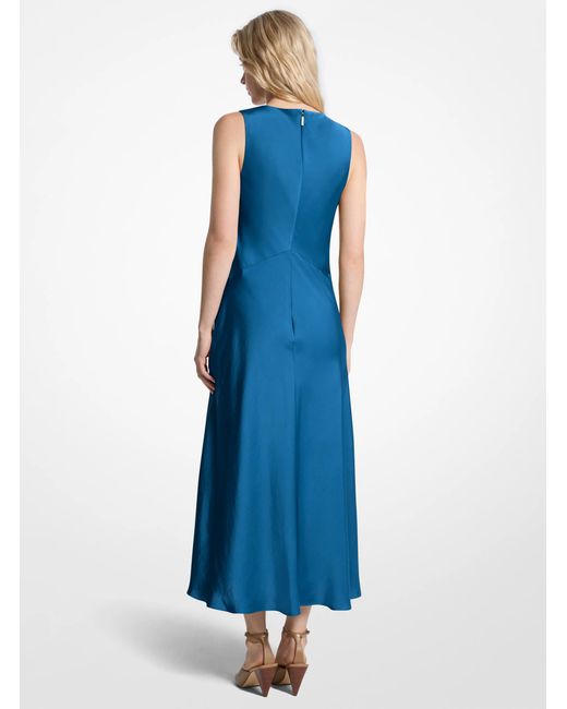 MICHAEL Michael Kors Blue Mk Satin Midi Dress